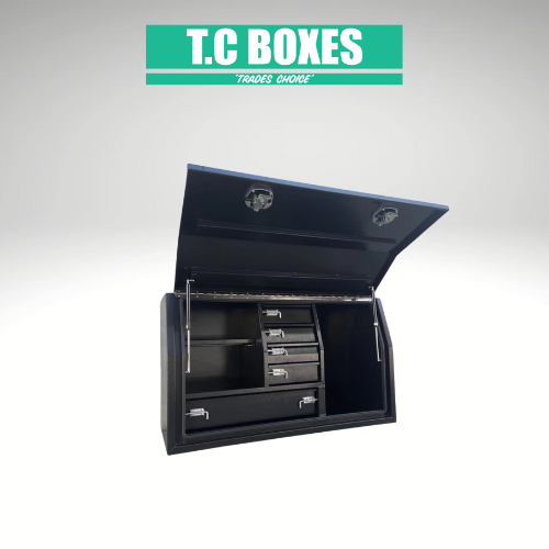 1450MM FP FULL DOOR W/DRAWERS - BLACK