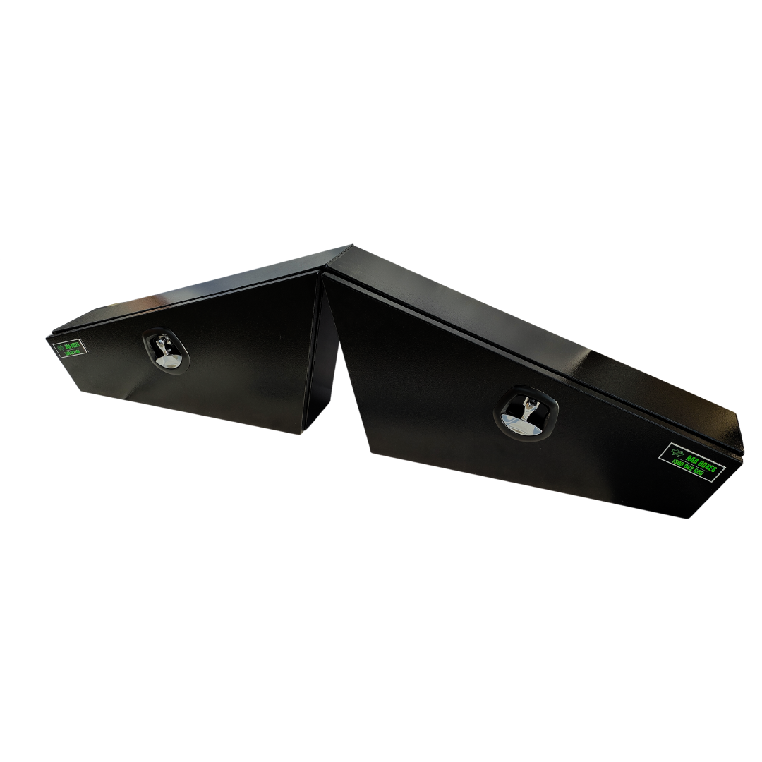 1180MM TAPERED ALUMINIUM UNDER TRAY TOOLBOX (PAIR) – BLACK - Image 4