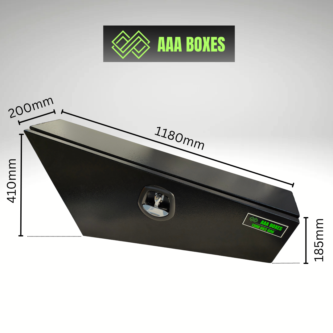 1180MM TAPERED ALUMINIUM UNDER TRAY TOOLBOX (PAIR) – BLACK - Image 2